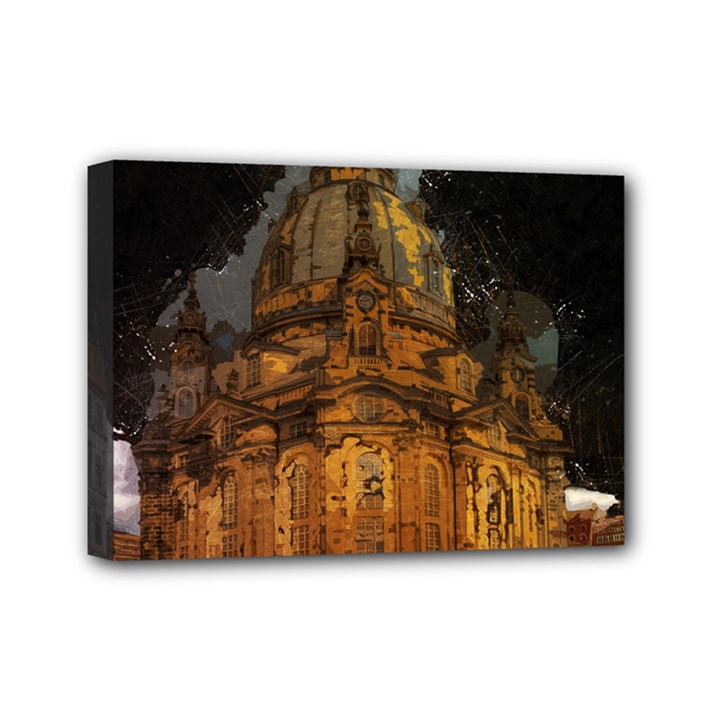 Dresden Frauenkirche Church Saxony Mini Canvas 7  x 5 