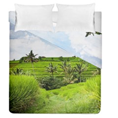 Bali Rice Terraces Landscape Rice Duvet Cover Double Side (queen Size) by Nexatart