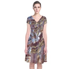 Baroque Church Collegiate Church Short Sleeve Front Wrap Dress