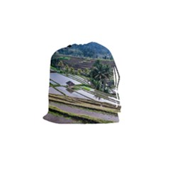 Rice Terrace Rice Fields Drawstring Pouches (small)  by Nexatart