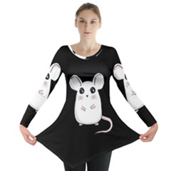 Cute Mouse Long Sleeve Tunic  by Valentinaart