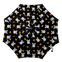 Cute Mouse Pattern Hook Handle Umbrellas (medium) by Valentinaart