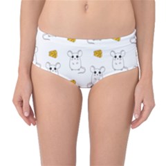 Cute Mouse Pattern Mid-waist Bikini Bottoms by Valentinaart