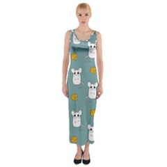 Cute Mouse Pattern Fitted Maxi Dress by Valentinaart