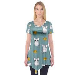 Cute Mouse Pattern Short Sleeve Tunic  by Valentinaart
