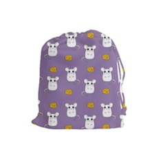 Cute Mouse Pattern Drawstring Pouches (large)  by Valentinaart