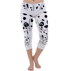 Cute Dalmatian Puppy  Capri Yoga Leggings by Valentinaart