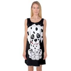 Cute Dalmatian Puppy  Sleeveless Satin Nightdress by Valentinaart