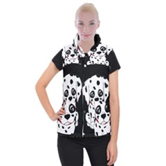 Cute Dalmatian Puppy  Women s Button Up Puffer Vest by Valentinaart