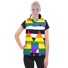 Straight Ally Flag Women s Button Up Puffer Vest by Valentinaart