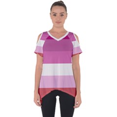 Lesbian Pride Flag Cut Out Side Drop Tee by Valentinaart