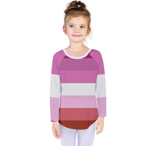 Lesbian Pride Flag Kids  Long Sleeve Tee by Valentinaart