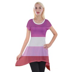 Lesbian Pride Flag Short Sleeve Side Drop Tunic