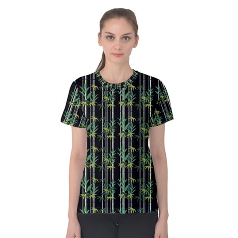 Bamboo Pattern Women s Cotton Tee by ValentinaDesign