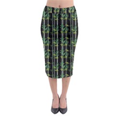 Bamboo pattern Midi Pencil Skirt