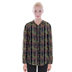 Bamboo pattern Womens Long Sleeve Shirt