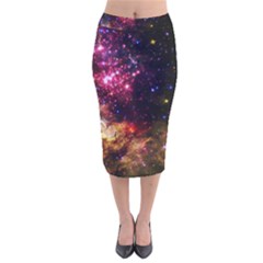 Space colors Velvet Midi Pencil Skirt