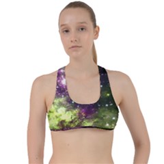 Space Colors Criss Cross Racerback Sports Bra by ValentinaDesign