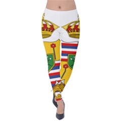 Kingdom Of Hawaii Coat Of Arms, 1795-1850 Velvet Leggings by abbeyz71