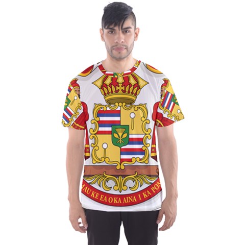 Kingdom Of Hawaii Coat Of Arms, 1850-1893 Men s Sports Mesh Tee by abbeyz71