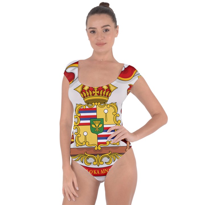 Kingdom of Hawaii Coat of Arms, 1850-1893 Short Sleeve Leotard 