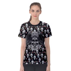 Black Bolt & Skulls Women s Sport Mesh Tee