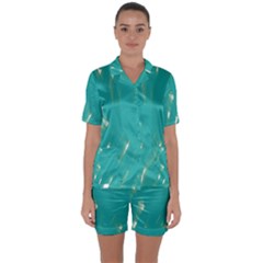 Background Green Abstract Satin Short Sleeve Pyjamas Set by Nexatart