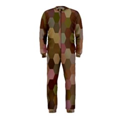 Brown Background Layout Polygon Onepiece Jumpsuit (kids)