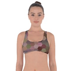 Brown Background Layout Polygon Got No Strings Sports Bra by Nexatart