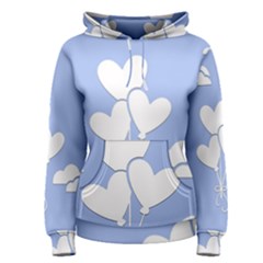 Clouds Sky Air Balloons Heart Blue Women s Pullover Hoodie by Nexatart