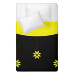 Flower Land Yellow Black Design Duvet Cover Double Side (single Size) by Nexatart