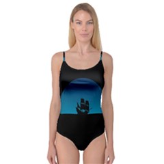 Ship Night Sailing Water Sea Sky Camisole Leotard  by Nexatart