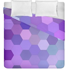 Purple Hexagon Background Cell Duvet Cover Double Side (king Size)