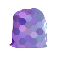 Purple Hexagon Background Cell Drawstring Pouches (extra Large) by Nexatart