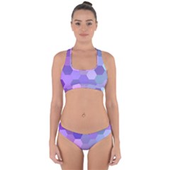 Purple Hexagon Background Cell Cross Back Hipster Bikini Set by Nexatart