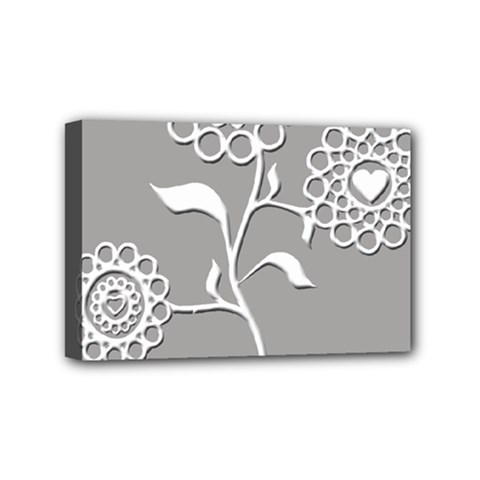 Flower Heart Plant Symbol Love Mini Canvas 6  X 4  by Nexatart