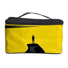 Man Mountain Moon Yellow Sky Cosmetic Storage Case