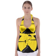 Man Mountain Moon Yellow Sky Babydoll Tankini Top