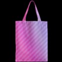 Diagonal Pink Stripe Gradient Zipper Classic Tote Bag View2