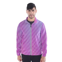 Diagonal Pink Stripe Gradient Wind Breaker (Men)