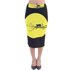 Jaguar Puma Animal Panther Cat Velvet Midi Pencil Skirt by Nexatart