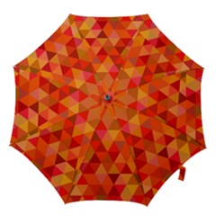 Red Hot Triangle Tile Mosaic Hook Handle Umbrellas (small) by Nexatart