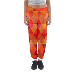 Red Hot Triangle Tile Mosaic Women s Jogger Sweatpants by Nexatart