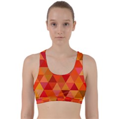 Red Hot Triangle Tile Mosaic Back Weave Sports Bra by Nexatart