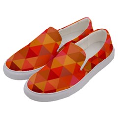 Red Hot Triangle Tile Mosaic Men s Canvas Slip Ons by Nexatart