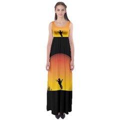 Horse Cowboy Sunset Western Riding Empire Waist Maxi Dress by Nexatart