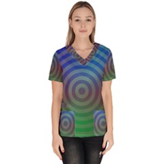 Blue Green Abstract Background Scrub Top by Nexatart