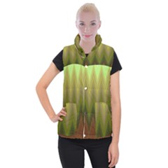 Zig Zag Chevron Classic Pattern Women s Button Up Puffer Vest by Nexatart