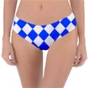 Blue White Diamonds Seamless Reversible Classic Bikini Bottoms View1