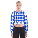 Blue White Diamonds Seamless Cropped Sweatshirt View1